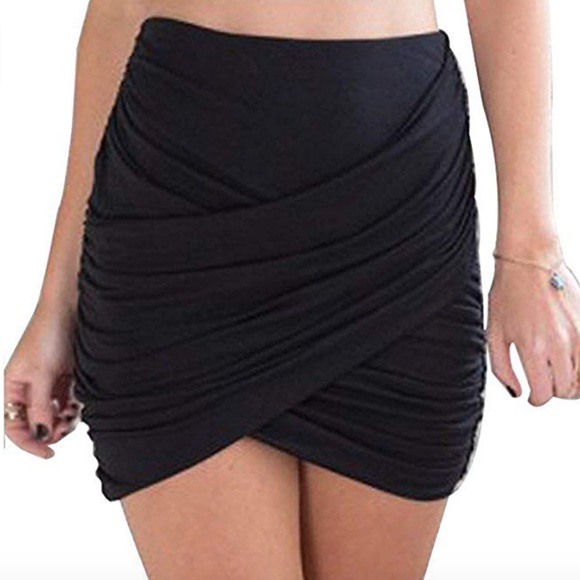 ruched wrap skirt